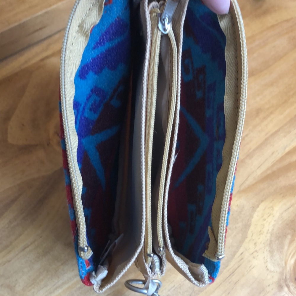 Pendleton Blue And Red Patterned Clutch - image 7
